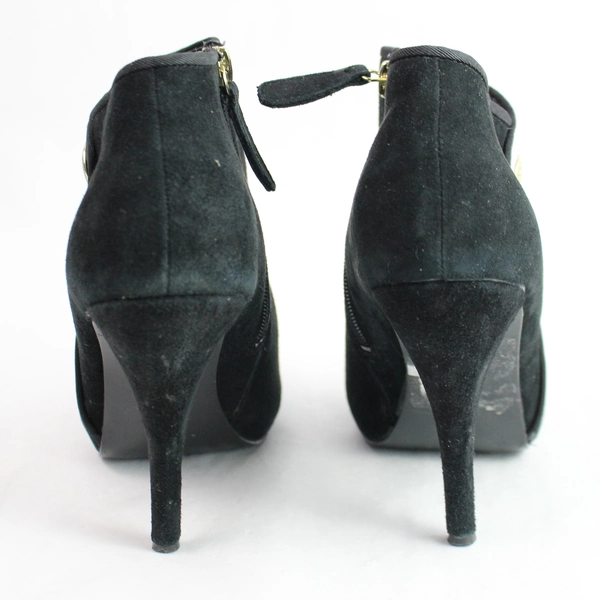 Guess Women's 8.5 Black Suede Platform Stiletto Ankle Boots 4.5" Heel