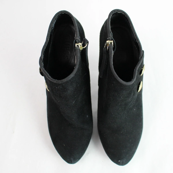 Guess Women's 8.5 Black Suede Platform Stiletto Ankle Boots 4.5" Heel