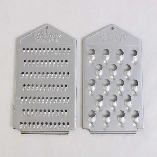 Lot of 2 Vintage San-I-Way Flat Metal Cheese Grater Zesters