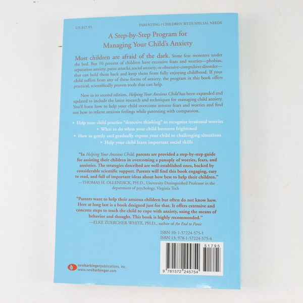 Helping Your Anxious Child by Spence Wignall & Rapee 2008 Paperback Book