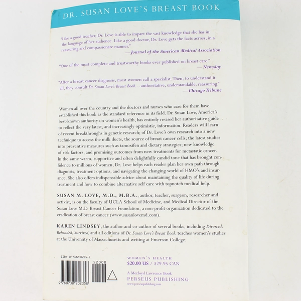 Dr. Susan Love's Breast Book 3rd Ed. 2000 Paperback - Good Condition