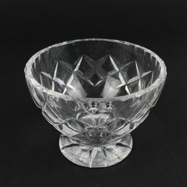 Criss Cross Pattern Footed Crystal Creamer And Sugar Bowl