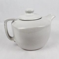Vtg Frankoma Pottery 5TL White Glaze Teapot 10 Cup