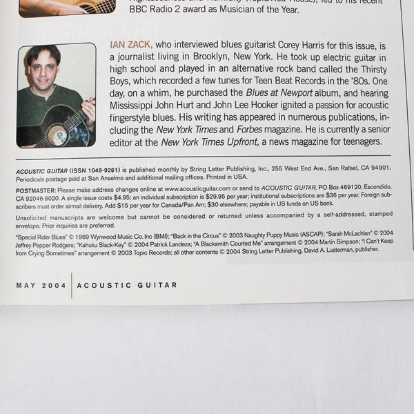 Acoustic Guitar Magazine May 2004 Featuring Taylor Guitars & Sarah McLachlan