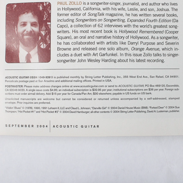 Acoustic Guitar Magazine September 2004 Featuring Eric Clapton