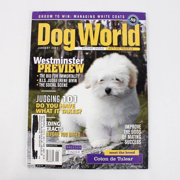 Lot Of 3 Dog World Magazines January March December 2003