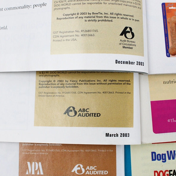 Lot Of 3 Dog World Magazines January March December 2003