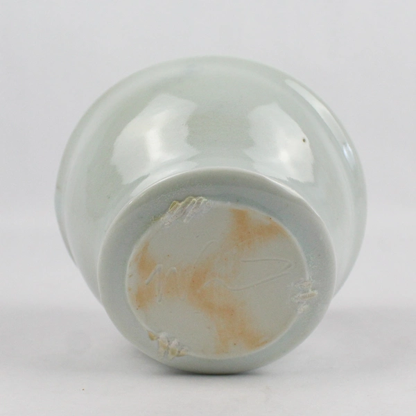 Blue And White Art Pottery Vase Signed 5.5 Inch