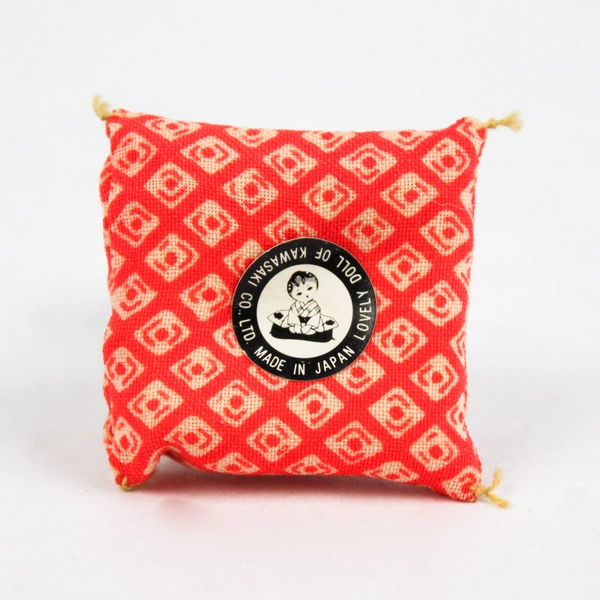 Miniature Hand Painted Kawasaki Ceramic Geisha On a Pillow Doll 1.75 Inch