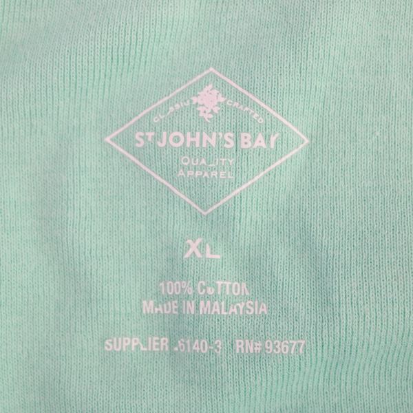 St. John's Bay Mint Green Cotton T-Shirt Women's XL Good Pre-Owned Condition