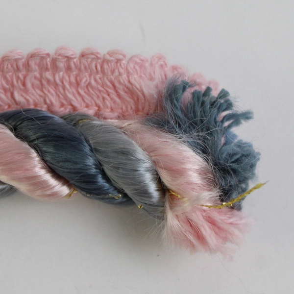 Lot of 2 Lengths of Pink and Blue Rope Trim For DIY Crafting