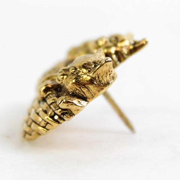 Vintage Avon Basket of Love Pin Brooch, 3 Kittens Gold Basket Cat