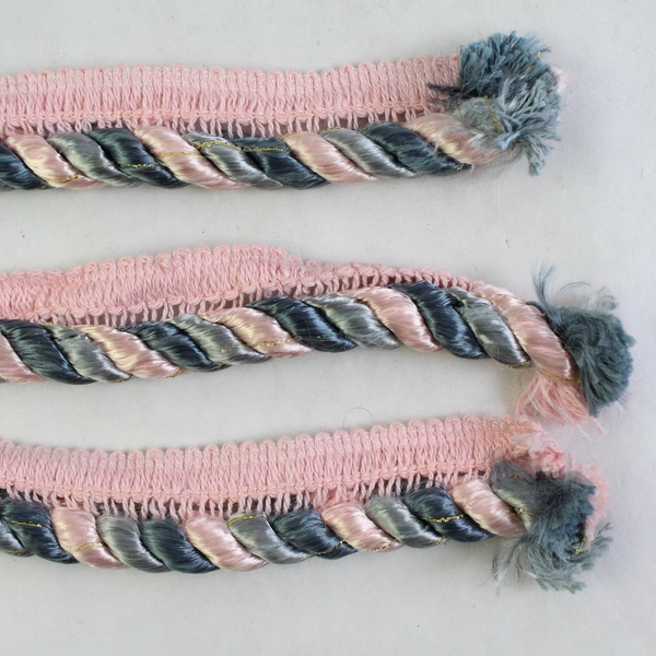 Lot of 3 Lengths of Pink and Blue Rope Trim For DIY Crafting