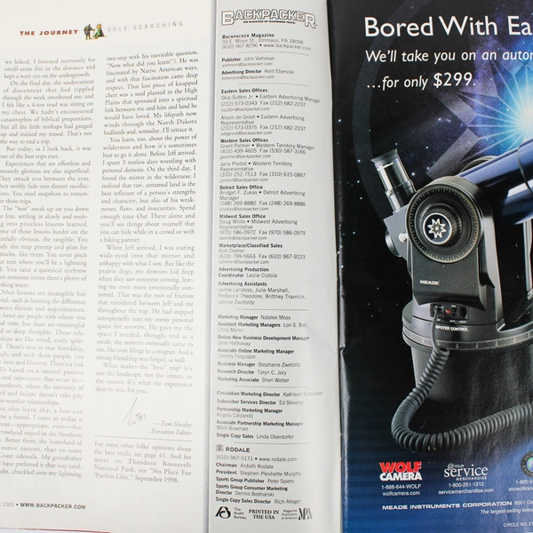 Backpacker Magazine December 2000 Featuring Alaska 5 Untamed Adventures