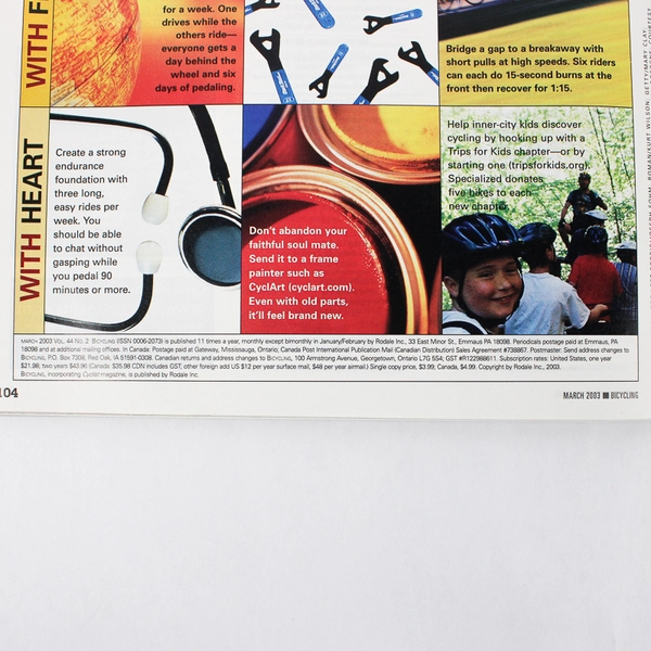 Bicycling World's Leading Bike Magazine March 2003 Featuring The 25 Best Deals