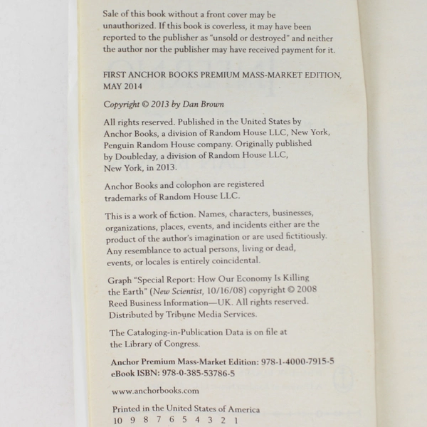 Dan Brown's Inferno Paperback 2013 Edition - Good Condition, Bestseller