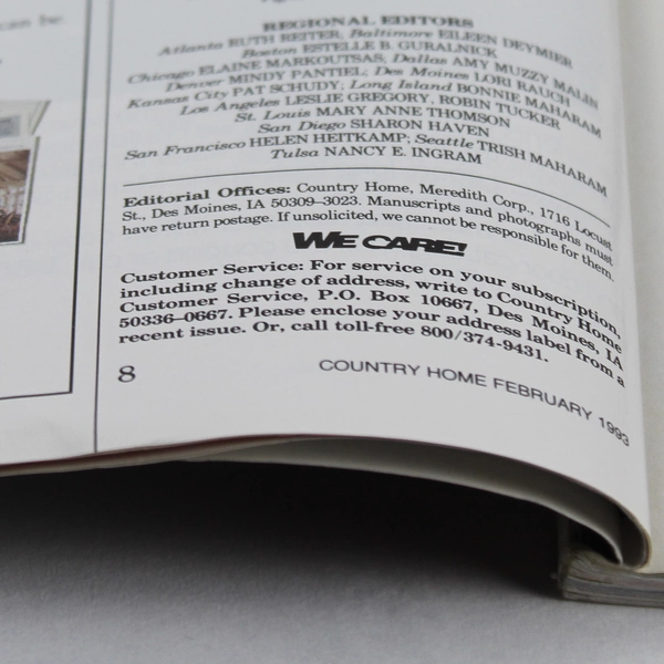 Country Home Magazine February 1993 - Special Feature on Country House