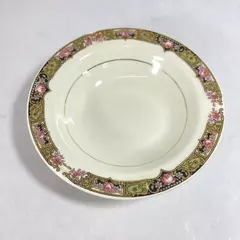 Lot of 6 Vintage 1940s Edwin Knowles China Fruit Bowls Chartreuse Pattern 5.5"