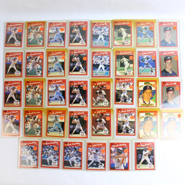 Lot of 38 1990 Donruss Baseball Card Error Cards Plastic Sleeves