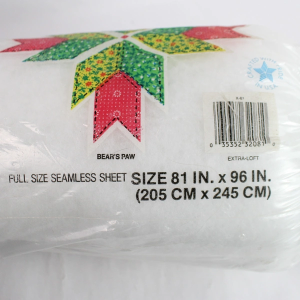 Fairfield Poly-Fil Extra-Loft Batting Full Size 81" x 96” 100% Bonded Polyester