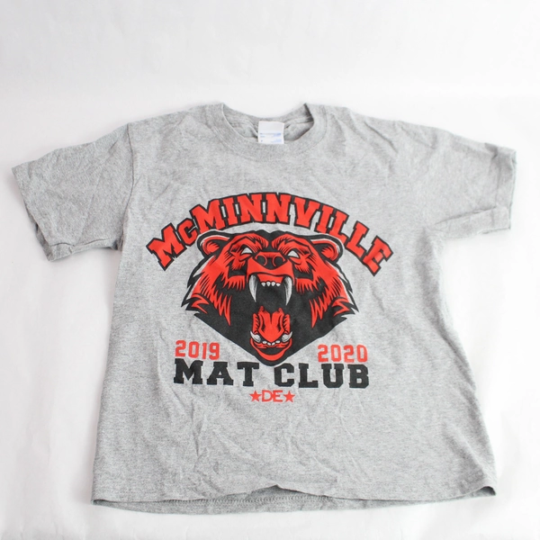 Port & Company Gray McMinnville OR School T-Shirt Youth Small, Good Condition