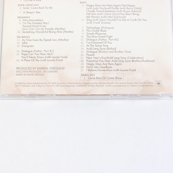 Timeless: Live In Concert 2000 2 CD Set Barbra Streisand Sony Music 