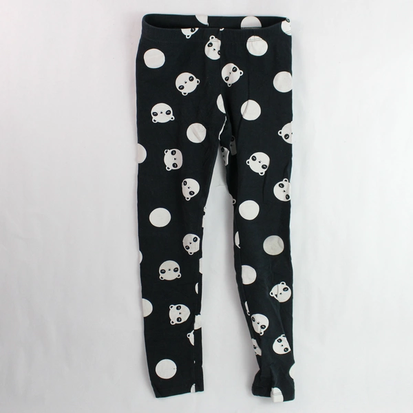Cat & Jack Black & White Bear Pattern Leggings Youth M 7/8, Good Condition