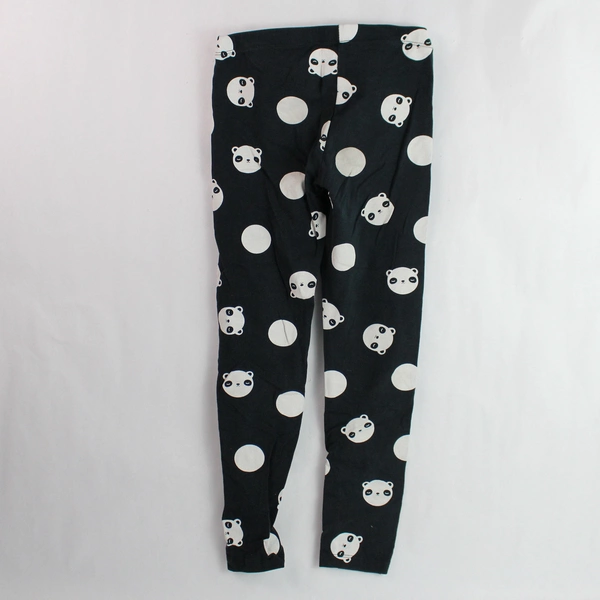 Cat & Jack Black & White Bear Pattern Leggings Youth M 7/8, Good Condition