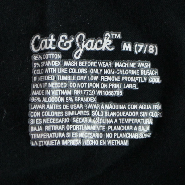 Cat & Jack Black & White Bear Pattern Leggings Youth M 7/8, Good Condition