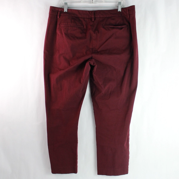 Worthington Wine Red Cotton Ankle Pants Women's Size 14 Good Condition