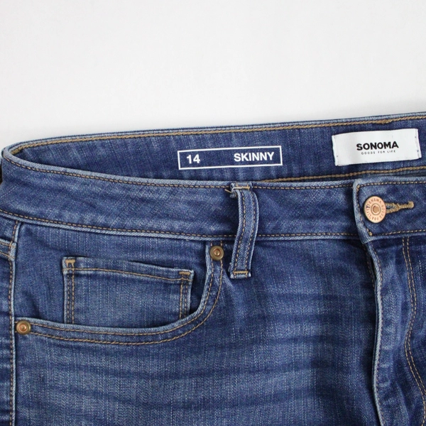 Sonoma Medium-Wash Blue Cotton Blend Skinny Jeans Women's Size 14