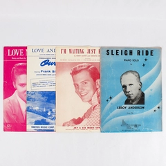 Lot Of 4 Vintage Sheet Music 1948 to 1956 Featuring Love Me Tender Sleigh Ride