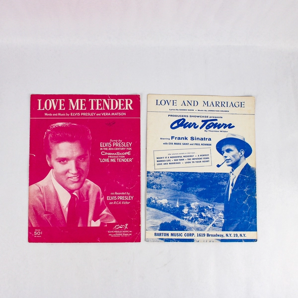 Lot Of 4 Vintage Sheet Music 1948 to 1956 Featuring Love Me Tender Sleigh Ride