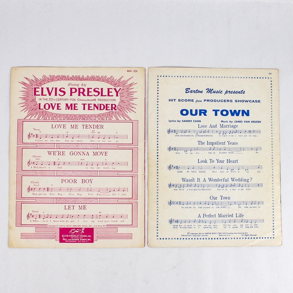 Lot Of 4 Vintage Sheet Music 1948 to 1956 Featuring Love Me Tender Sleigh Ride