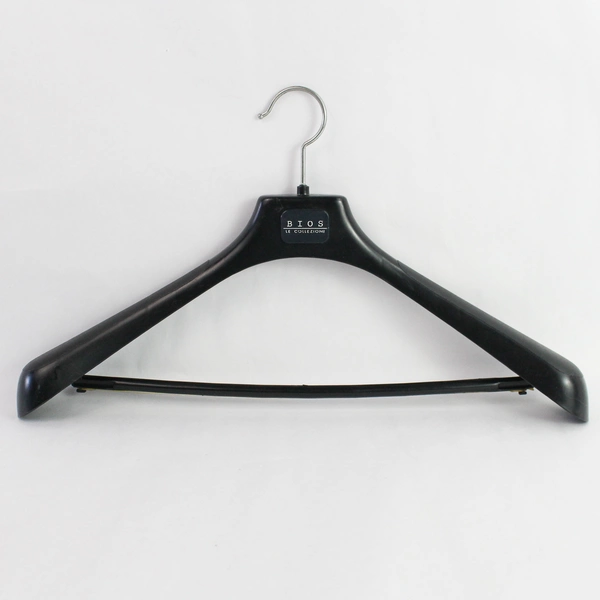 Lot of 5 Black Plastic Suit Hangers for Closet Storage and Organization