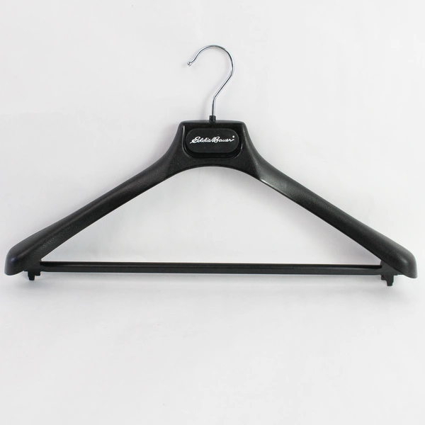 Lot of 5 Black Plastic Suit Hangers for Closet Storage and Organization