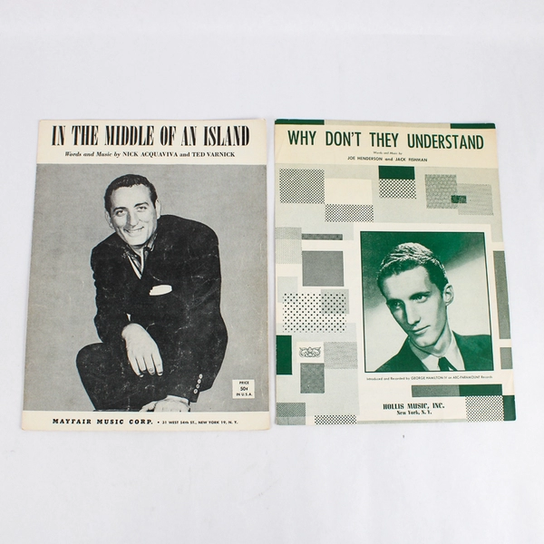 Lot Of 4 Vintage Sheet Music 1957 Featuring In The Middle Of An Island
