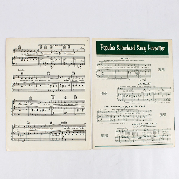Lot Of 4 Vintage Sheet Music 1957 Featuring In The Middle Of An Island