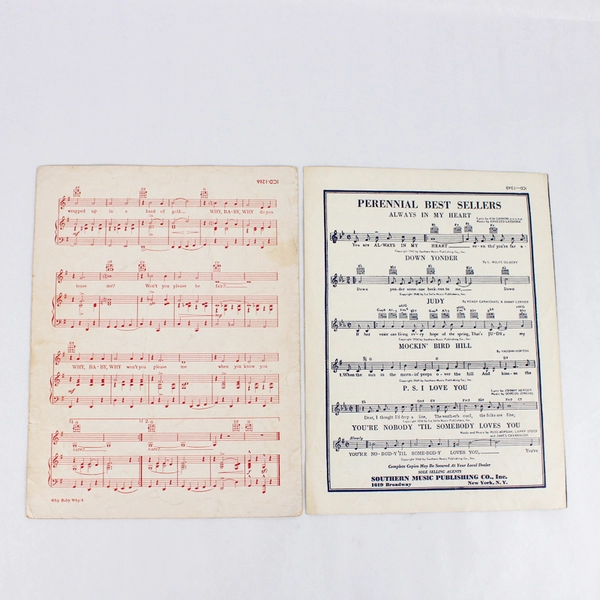 Lot Of 4 Vintage Sheet Music 1957 Featuring In The Middle Of An Island