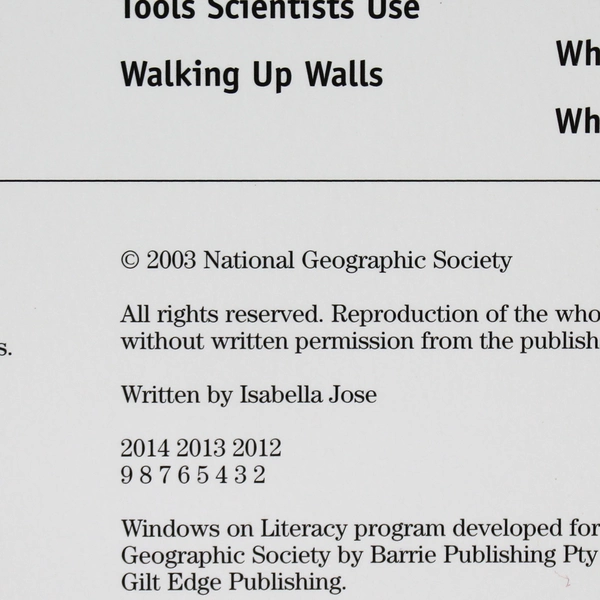 Lot of 5 National Geographic "Walking Up Walls" by Isabella Jose 2003