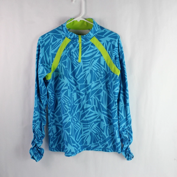 Ideology Women's Blue Green Track Jacket Size L Activewear Pre-Owned