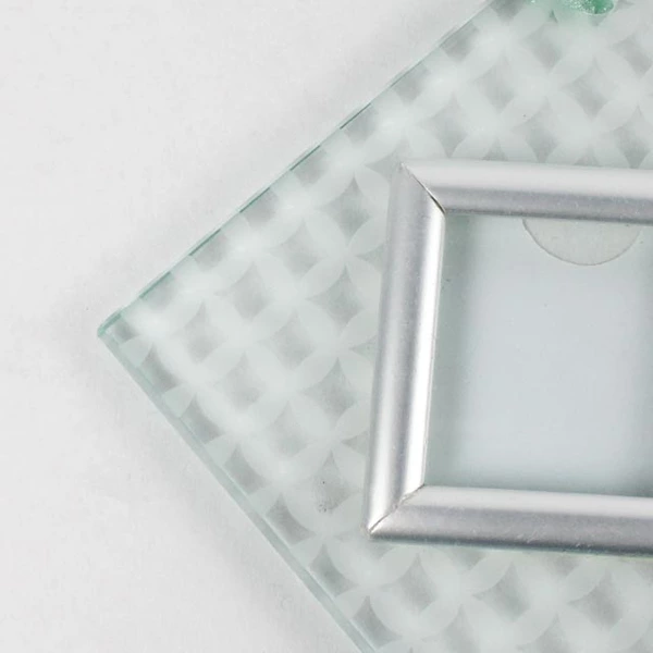 Lot of 2 Ganz Glass Photo Holder Ornaments