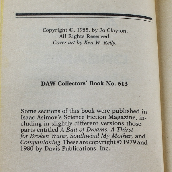 Bait of Dreams by Jo Clayton 1985 DAW Paperback Sci-Fi Collector's Book