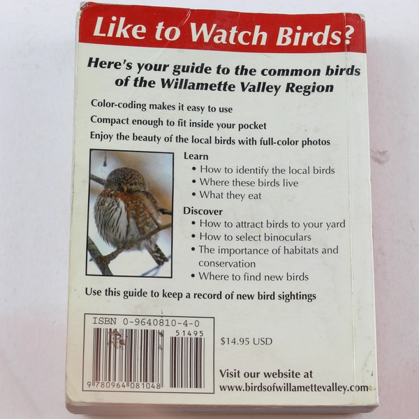 Birds of the Willamette Valley Region, 2004 First Edition Book, Good Condition