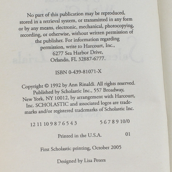 A Break With Charity by Ann Rinaldi Paperback 1992