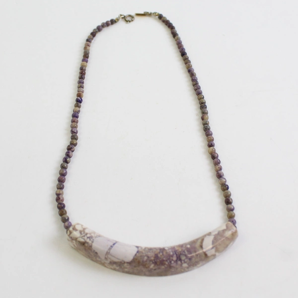 VTG Karla Jordan Choker Purple Gemstone Bead Necklace