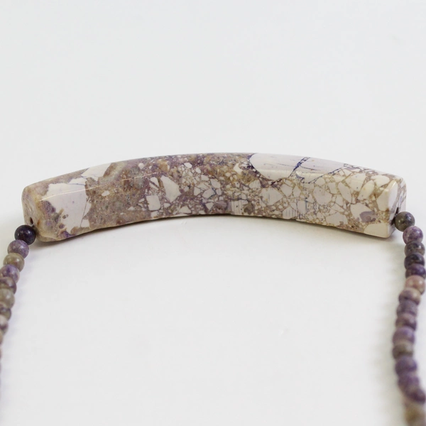 VTG Karla Jordan Choker Purple Gemstone Bead Necklace