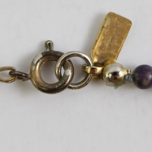 VTG Karla Jordan Choker Purple Gemstone Bead Necklace