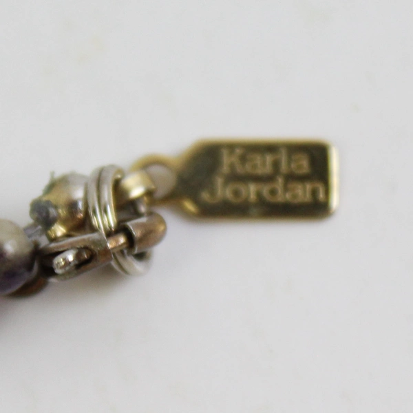 VTG Karla Jordan Choker Purple Gemstone Bead Necklace