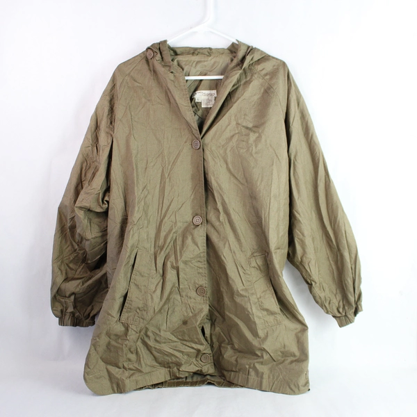 Norm Thompson Women's Brown Hooded Coat Size S - Flawed, Pre-Owned